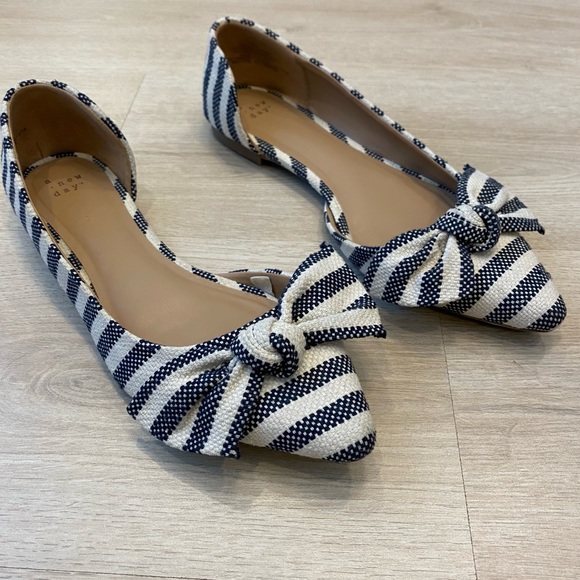 a new day Shoes - A New Day Cream and Black Bow Flat